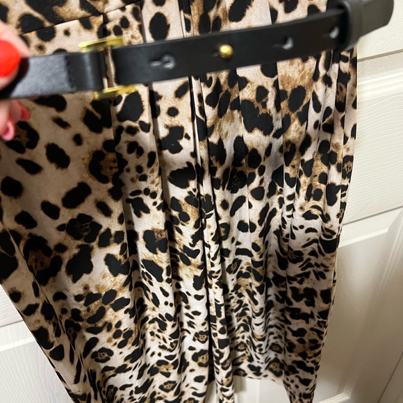 Jones New York Black and Tan  Animal Print Sleeveless Midi Dress - Picture 3 of 10